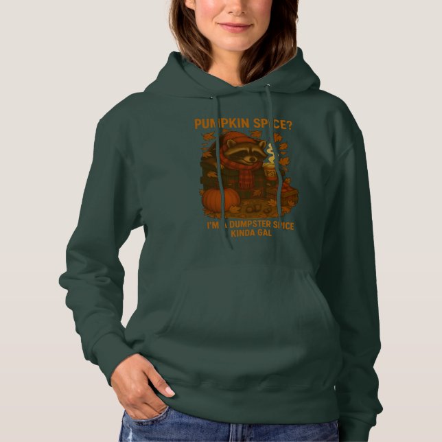 Autumn Raccoon Funny Pumpkin Spice Latte Hoodie (Front)