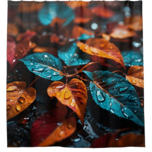 “Autumn Rain: Vibrant Fall Leaves"