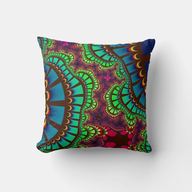 Autumn Rainbow Remix Throw Pillow (Front)