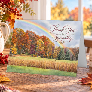 Autumn Rainbow Sympathy Thank You Card