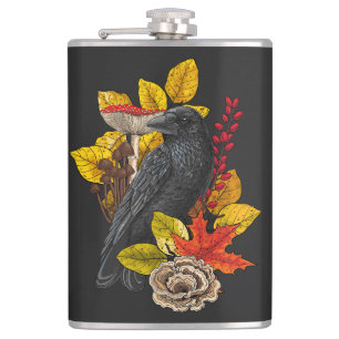 Autumn raven 2 hip flask