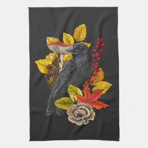 Autumn raven 2 kitchen towel