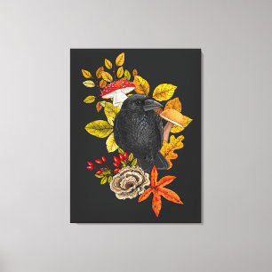 Autumn raven canvas print