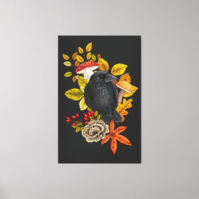 Autumn raven canvas print (Front)
