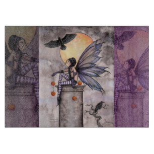 Autumn Raven Fairy Fantasy Art Cutting Board