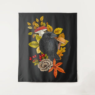 Autumn raven tapestry