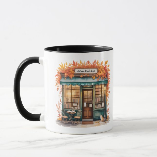 Autumn Reads Café Mug — Fall Bookstore  (Gauche)