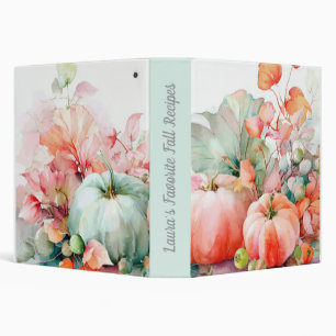 Autumn Recipes Pumpkins and Flowers Binder