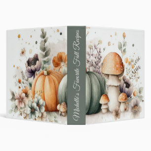 Autumn Recipes Pumpkins and Flowers Binder