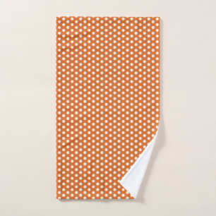 Autumn Red and White Polka Dot Hand Towel
