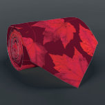 Autumn Red Maple Leaves Tie<br><div class="desc">This chic tie features a pattern of red autumn maple leaves on a darker red background.</div>
