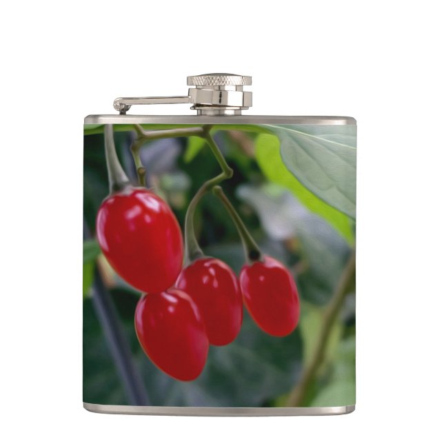 Autumn red spots hip flask (Front)