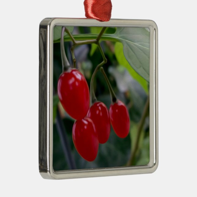 Autumn red spots metal ornament (Right)