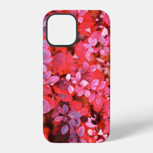 Autumn red violet vibrant bush foliage background iPhone 12 case