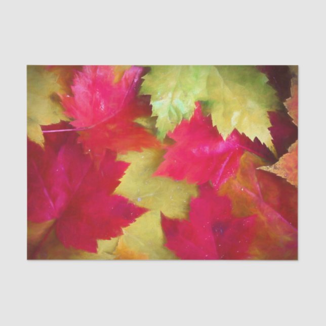 Autumn Red Yellow Maple Leaves Art  Tissue Paper (Front)