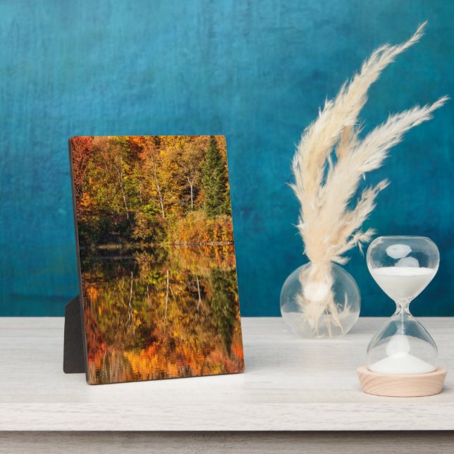 Autumn reflection on Coffin Pond Plaque (Side)