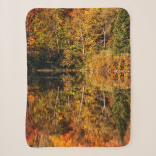 Autumn reflection on Coffin Pond Sherpa Blanket