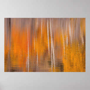 Autumn Reflections on Beaver Pond Winthrop, WA Poster