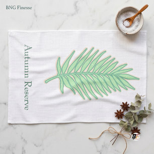 Autumn Reserve Minimal Tropical Leaf Green Kitchen Towel