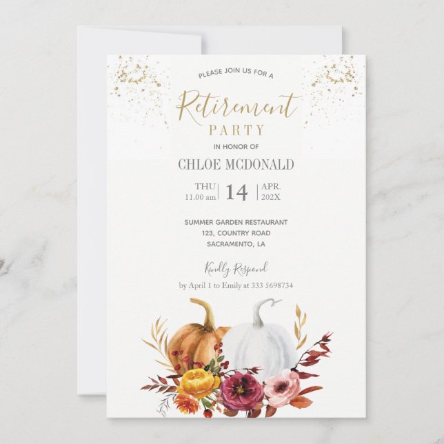  Autumn Retirement Party invitation (Front)