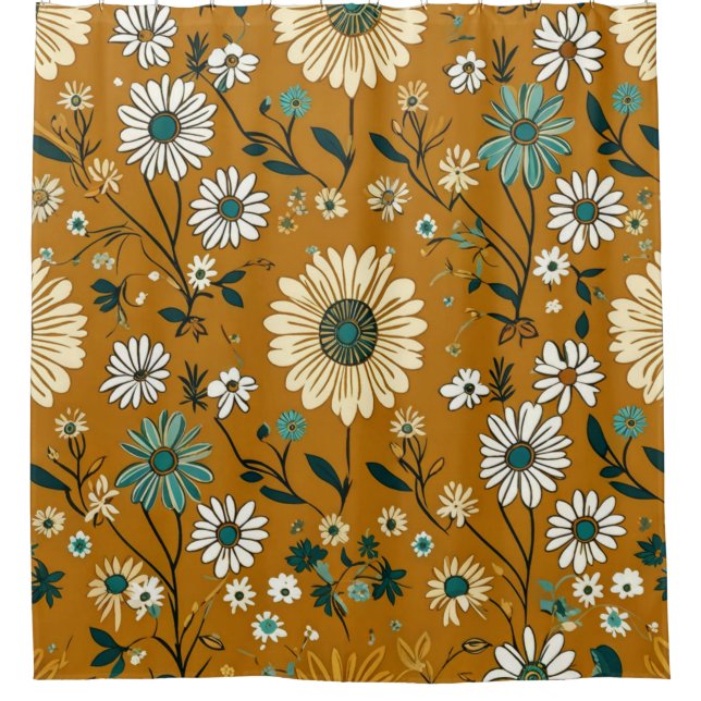 Autumn Retro Boho Mustard Flowers Pattern (Front)
