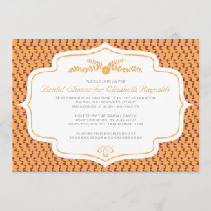 Autumn Retro Bridal Shower Invitations