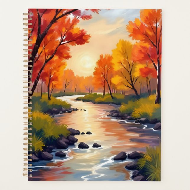 Autumn River | Fall Foliage Nature Watercolor (Devant)