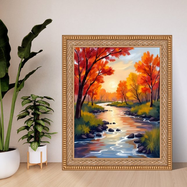 Autumn River | Fall Foliage Nature Watercolor Poster (Creator Uploaded)