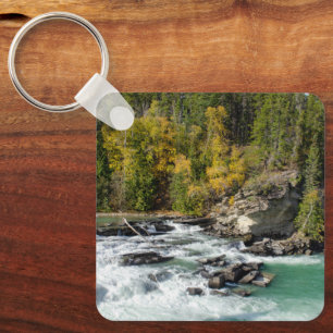 Autumn River Landscape, Fraser River Keychain