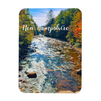 Autumn road in New Hampshire river Magnet