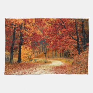 Autumn Road Kitchen Towel