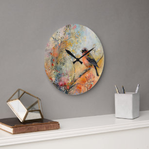 Autumn Robin Wall Clock