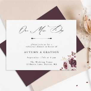 Autumn Romance Floral Wedding Rehearsal Dinner Invitation