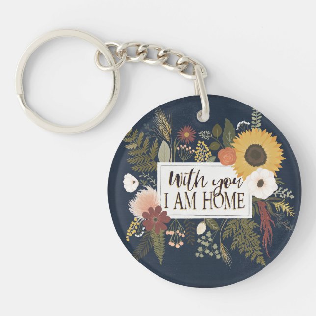 Autumn Romance III | With You I Am Home Keychain (Front)