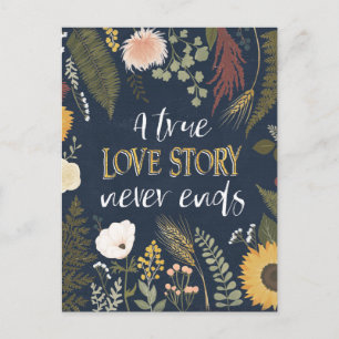 Autumn Romance V   A True Love Story Never Ends Postcard