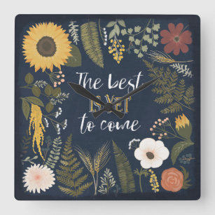 Autumn Romance VI   The Best is Yet To Come Square Wall Clock
