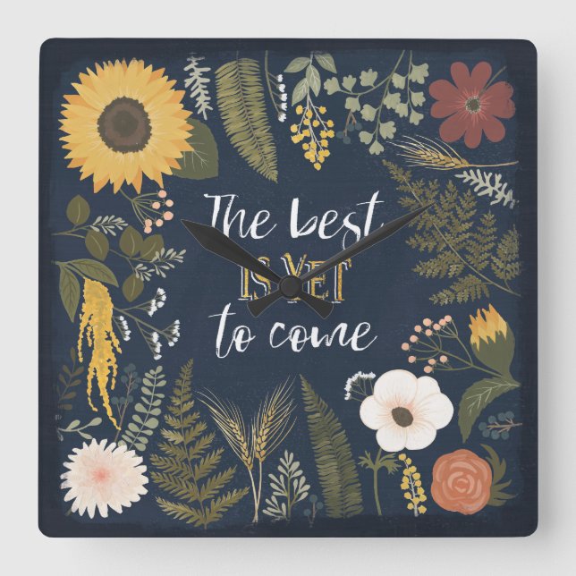 Autumn Romance VI | The Best is Yet To Come Square Wall Clock (Front)