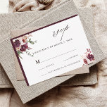 Autumn Romance Watercolor Floral Wedding RSVP<br><div class="desc">This wedding RSVP card features watercolor flower bouquets of dahlias,  garden roses,  and peony in burgundy red,  maroon,  blush pink over fall leaves. For more advanced customization of this design,  please click the BLUE DESIGN TOOL BUTTON. Matching items are also available.</div>