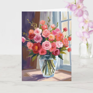 Autumn Rose Bouquet Floral Fall Card