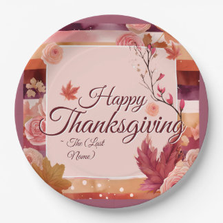 Autumn Rose Happy Thanksgiving Paper Napkin Paper Plate