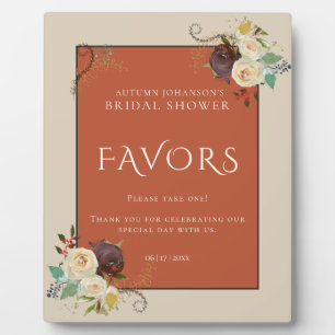 Autumn Roses Bridal Shower Favours Plaque