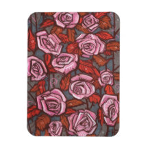 Autumn Roses Floral Art Rustic Flowers Pink Orange