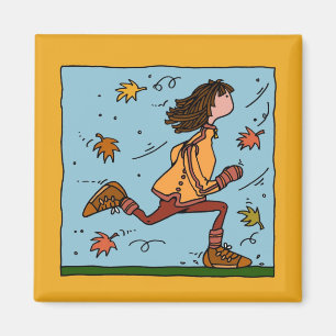 autumn runner (woman) magnet