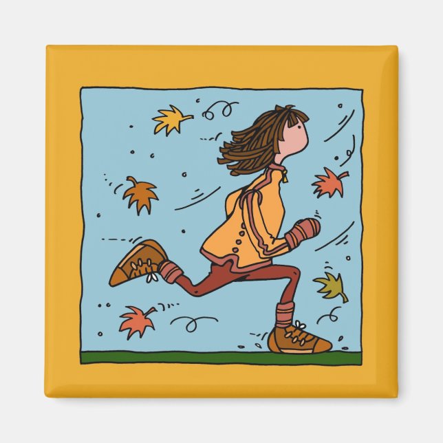 autumn runner (woman) magnet (Front)