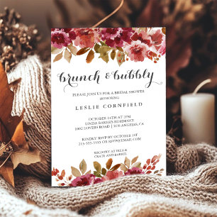 Autumn Rustic Brunch & Bubbly Bridal Shower Invitation