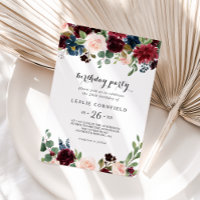 Autumn Rustic Burgundy 20th Birthday Party