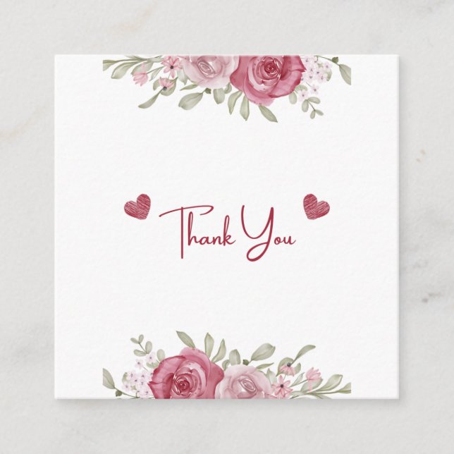 Autumn Rustic Burgundy Calligraphy Flat Wedding Th Enclosure Card (Front)