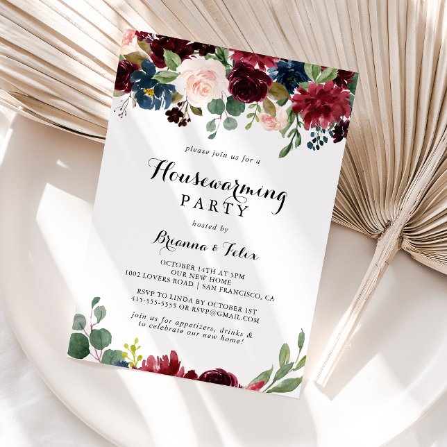 Autumn Rustic Calligraphy Housewarming Party Invitation (Creator Uploaded)