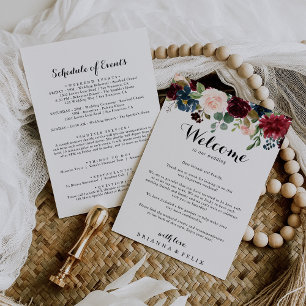 Autumn Rustic Calligraphy Wedding Welcome Letter