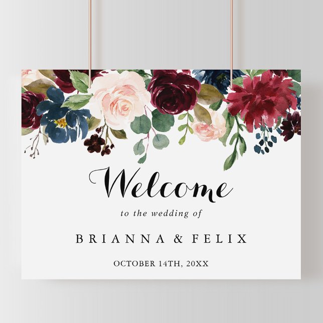 Autumn Rustic Calligraphy Wedding Welcome Sign (Creator Uploaded)